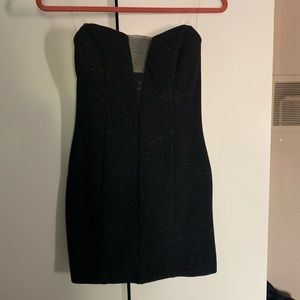 Black glitter strapless dress size small